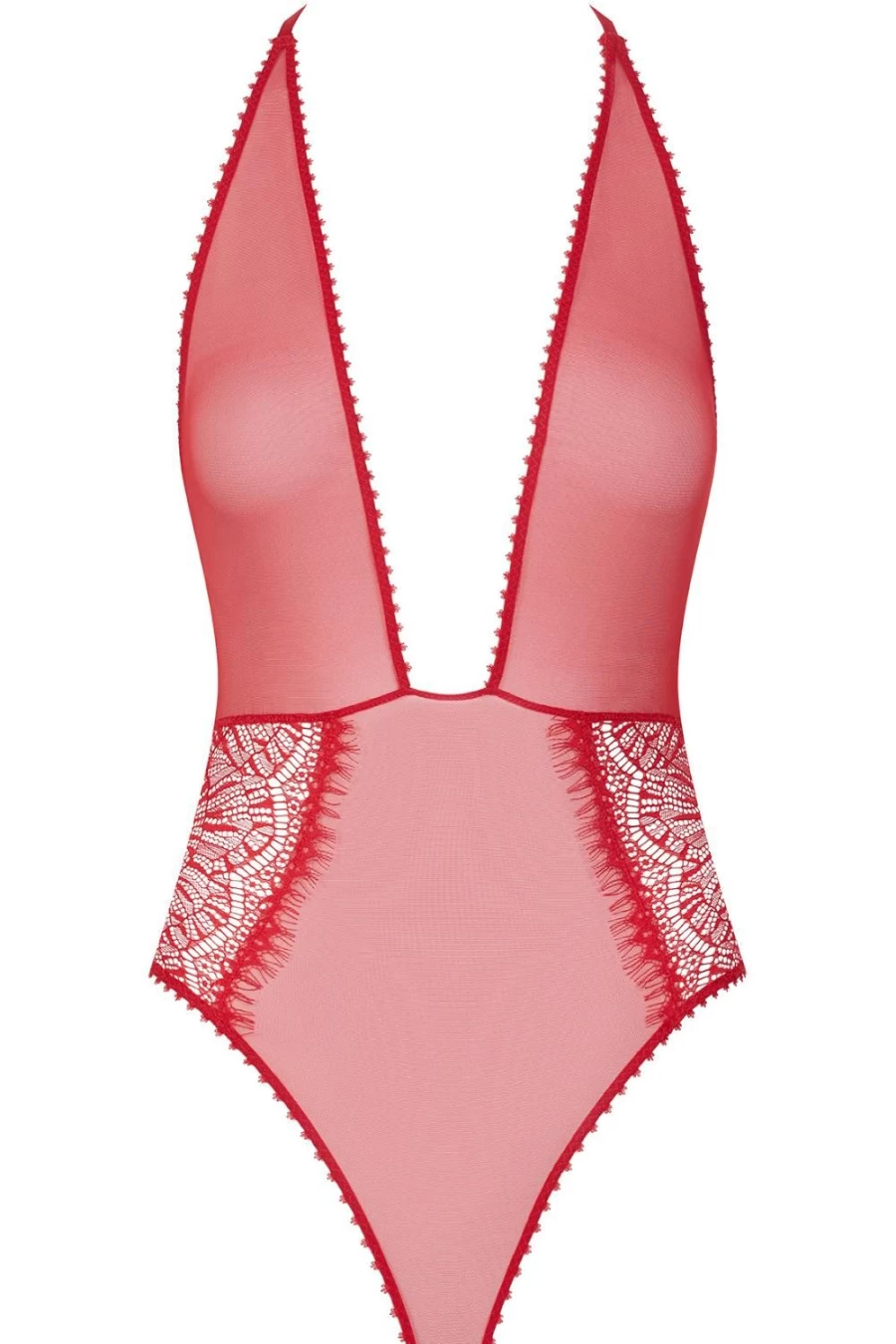 Maison Close Red Accroche Coeur Lingerie Bodysuit - Sexy Thong Teddy for Women