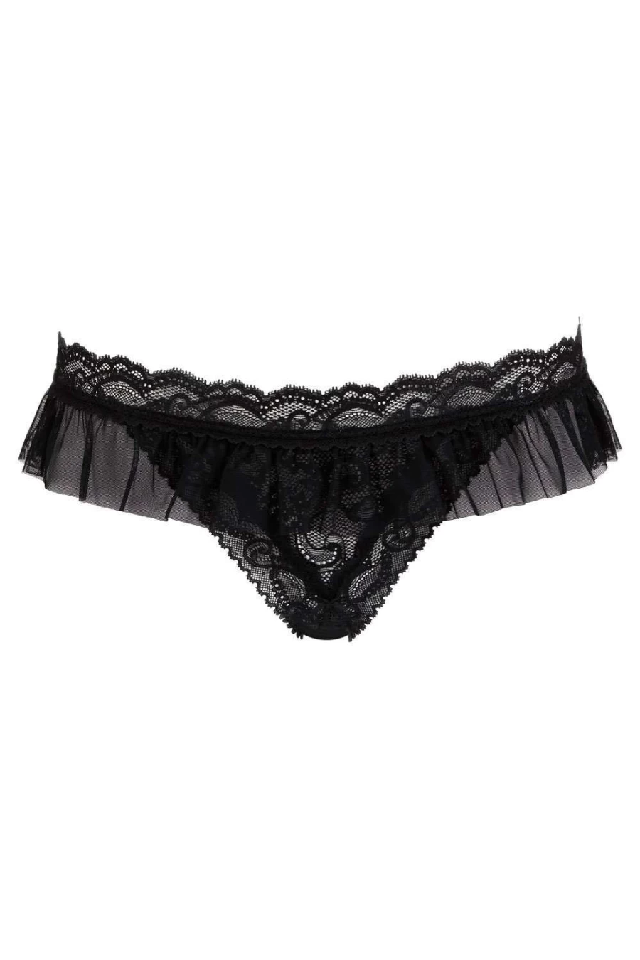 Aubade Black Boites A Desir Open Up Thong Lingerie