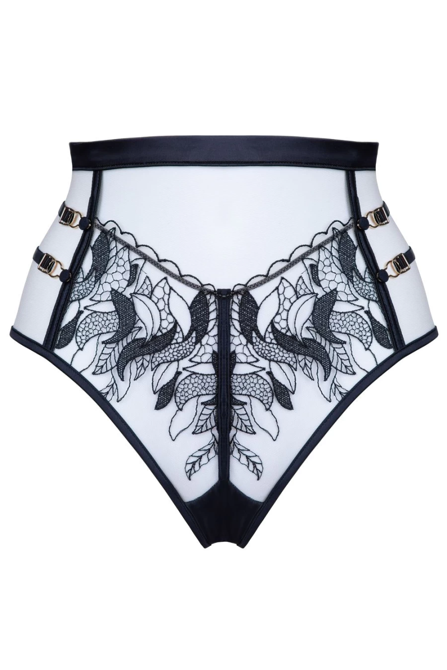Prelude High Waist Brazilian Underwear - Black, UK Size 14 (XL), Comfortable Tummy Control Women's Panties