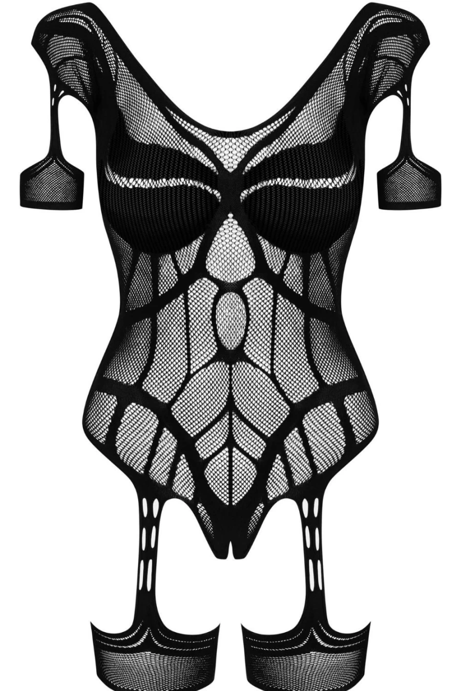 Obsessive Black G334 Crotchless Bodystocking - Lace Open-Crotch Lingerie for Women
