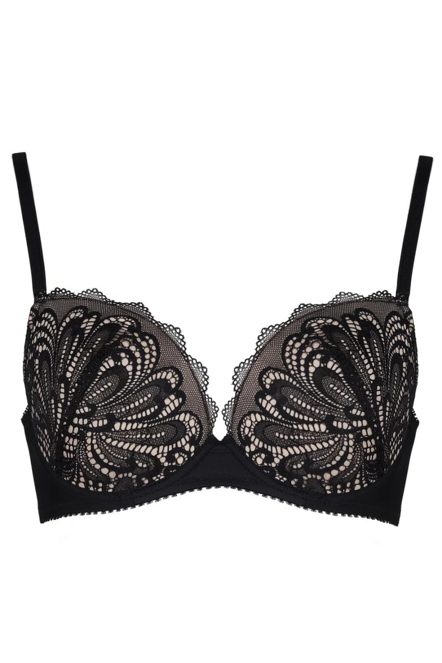 Jolidon Black Hey Jude Push Up Bra for Women - D-E Cup Sizes, Lift & Support Lingerie