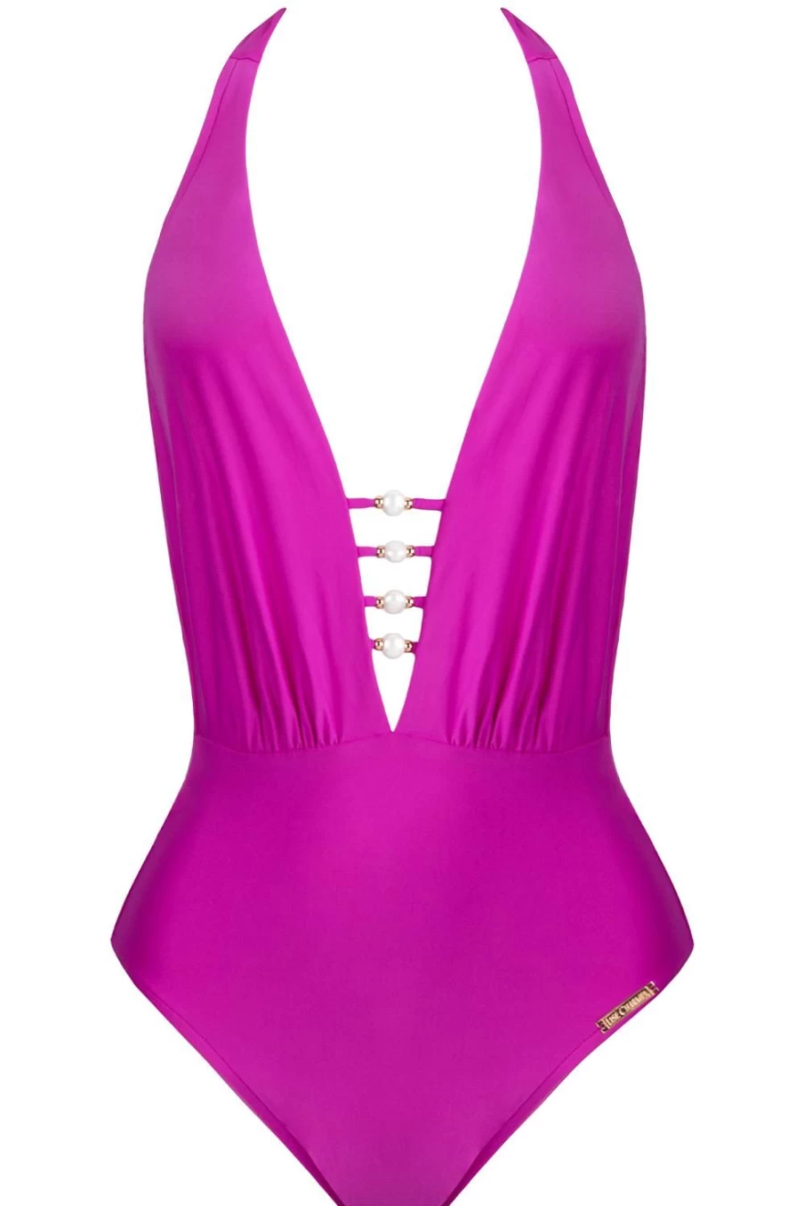 Lise Charmel Fuchsia Halter Swimsuit - Perles Nacrees Bikini Top & Bottom Set