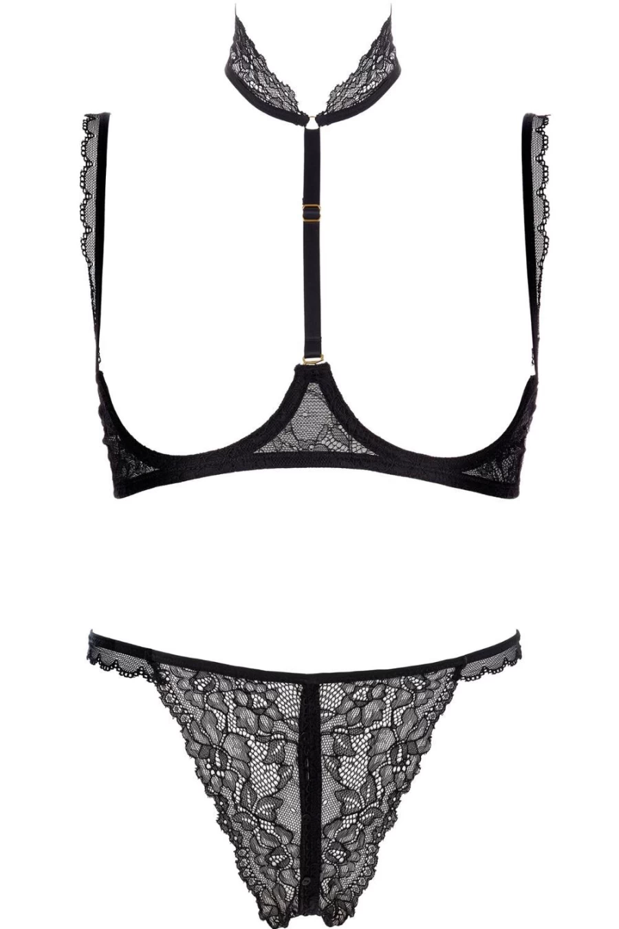 Maison Close Le Petit Secret Lace Open Bra & Tanga Brief Set - Luxury French Lingerie