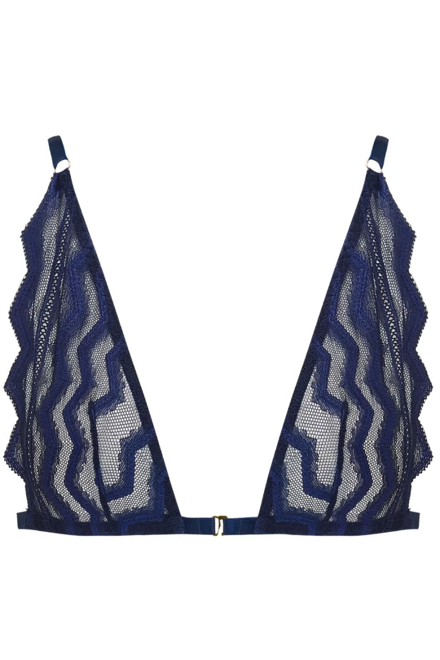 Coco de Mer Muse - Margot Triangle Bra in Navy Lace Luxury Lingerie