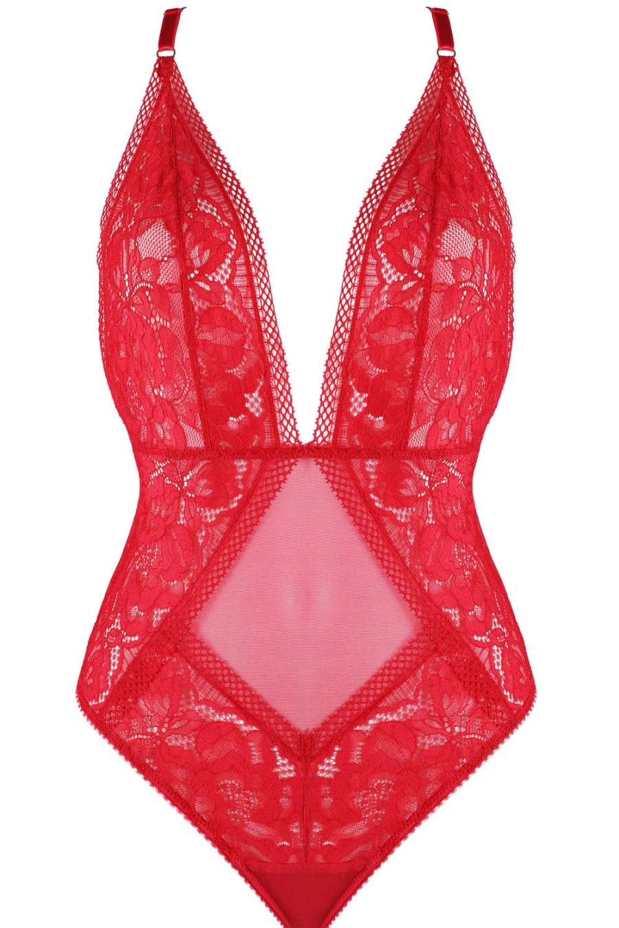 Jolidon Red Rock DJ Thong Bodysuit - Size XL (UK 14) - Bold & Sexy Lingerie