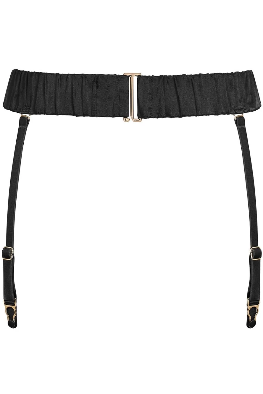 Maison Close Black Rendez-Vous Silk Suspender - Luxury Lingerie Garter Belt