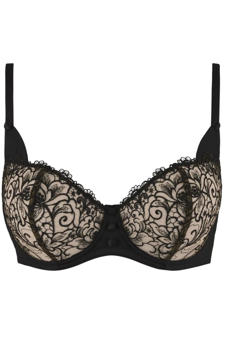 Aubade Miss Karl Underwired Half Cup Bra in Black Tuxedo by Karl Lagerfeld