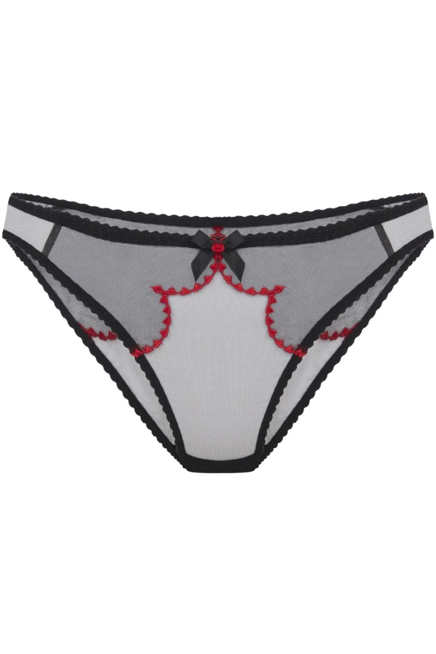 Agent Provocateur Lorna Heart Brief Lace Underwear - Black & Red Seductive lingerie Set